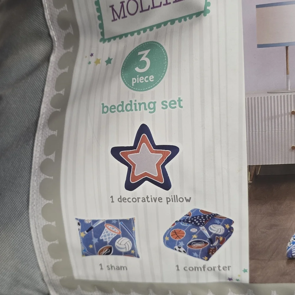 Mason & Mollie Sports 3-piece Bedding Set TWIN/TXL,  NWT